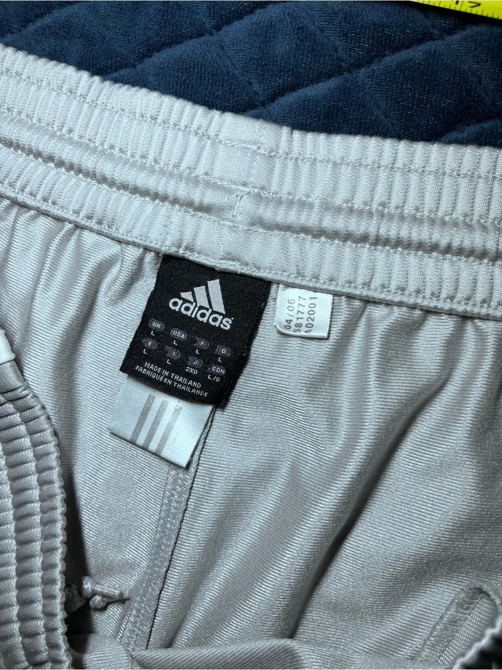 adidas Silver Track Pants - Loose Fitted Streetwear - 3-Stripe Design